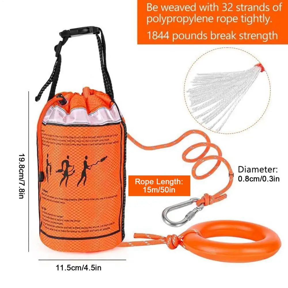 Water Rescue Throw Bag – 15m Floating Rope Set Rescue Throw Bag Axl 15 meters