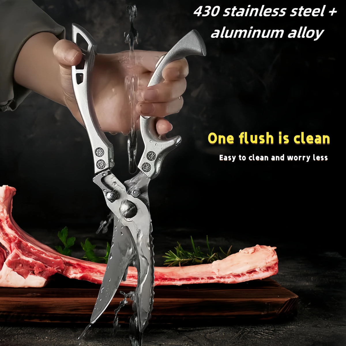 Multifunctional Kitchen Shears – 3CR14 Stainless Steel Bone Scissors Kitchen Shears Axl