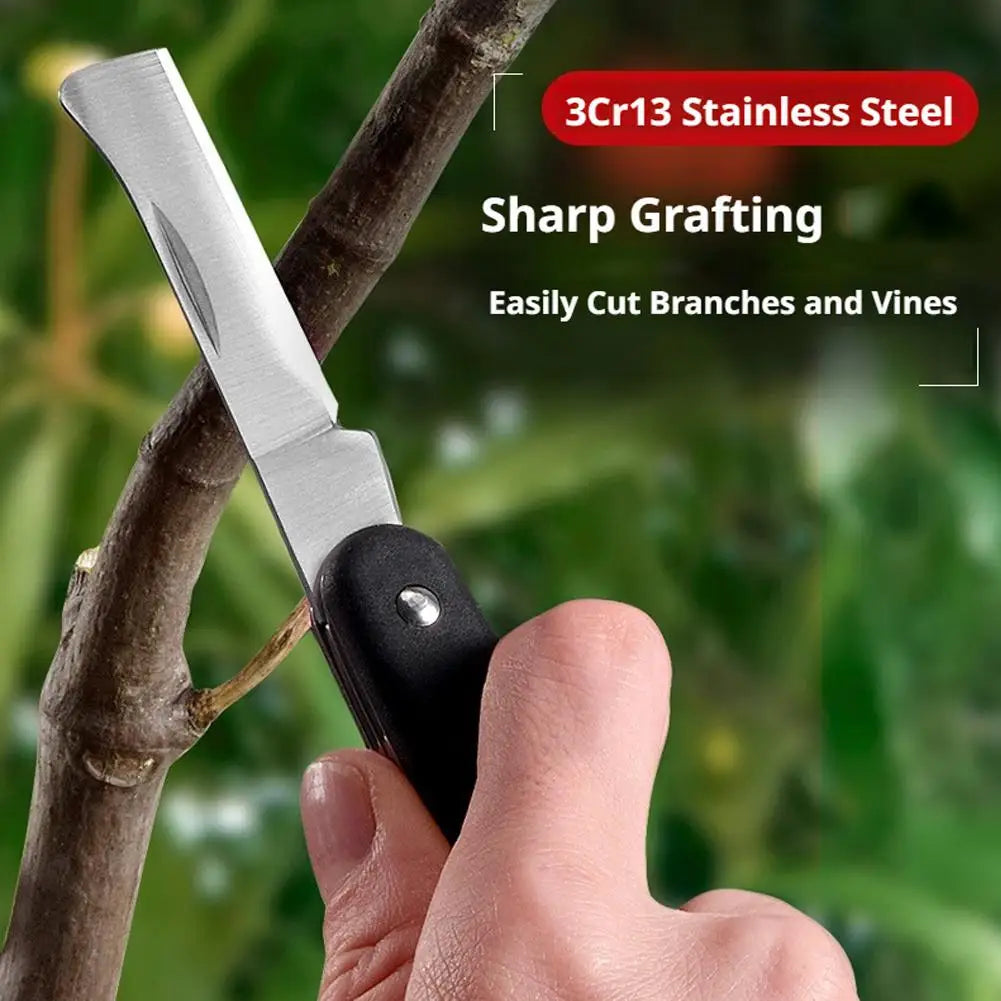 Foldable Grafting Knife – 2-in-1 Stainless Steel Budding Tool Grafting Pruning Knife Axl