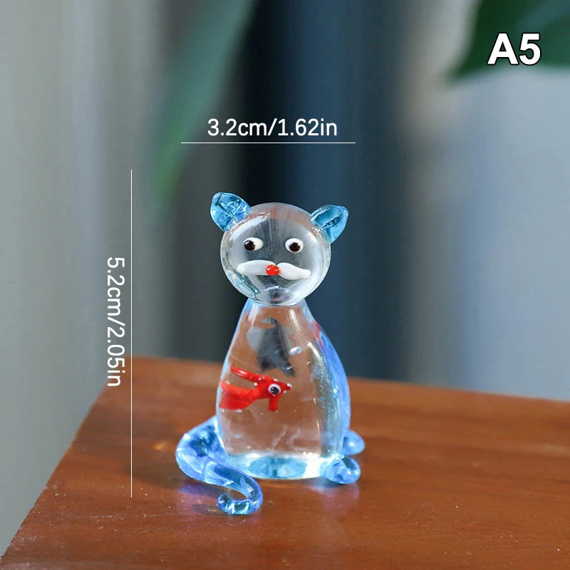 Mini Glass Fish Figurine – Handcrafted Pocket Fish Sculpture Decor Glass Figurine Axl A5