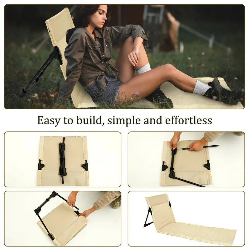 Foldable Camping Floor Chair with Backrest – Garden & Picnic Foldable Outdoor Chair Axl