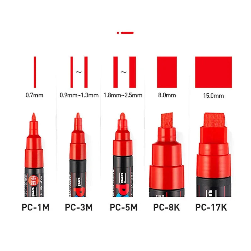 Uni POSCA Acrylic Paint Markers PC-1M 3M 5M – Multi-Colour Acrylic Paint Markers Axl