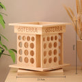 Rotating Solid Wood Essential Oil Display Rack – 52 Slots Essential Oil Display Rack Axl Storage Box-52 Hole