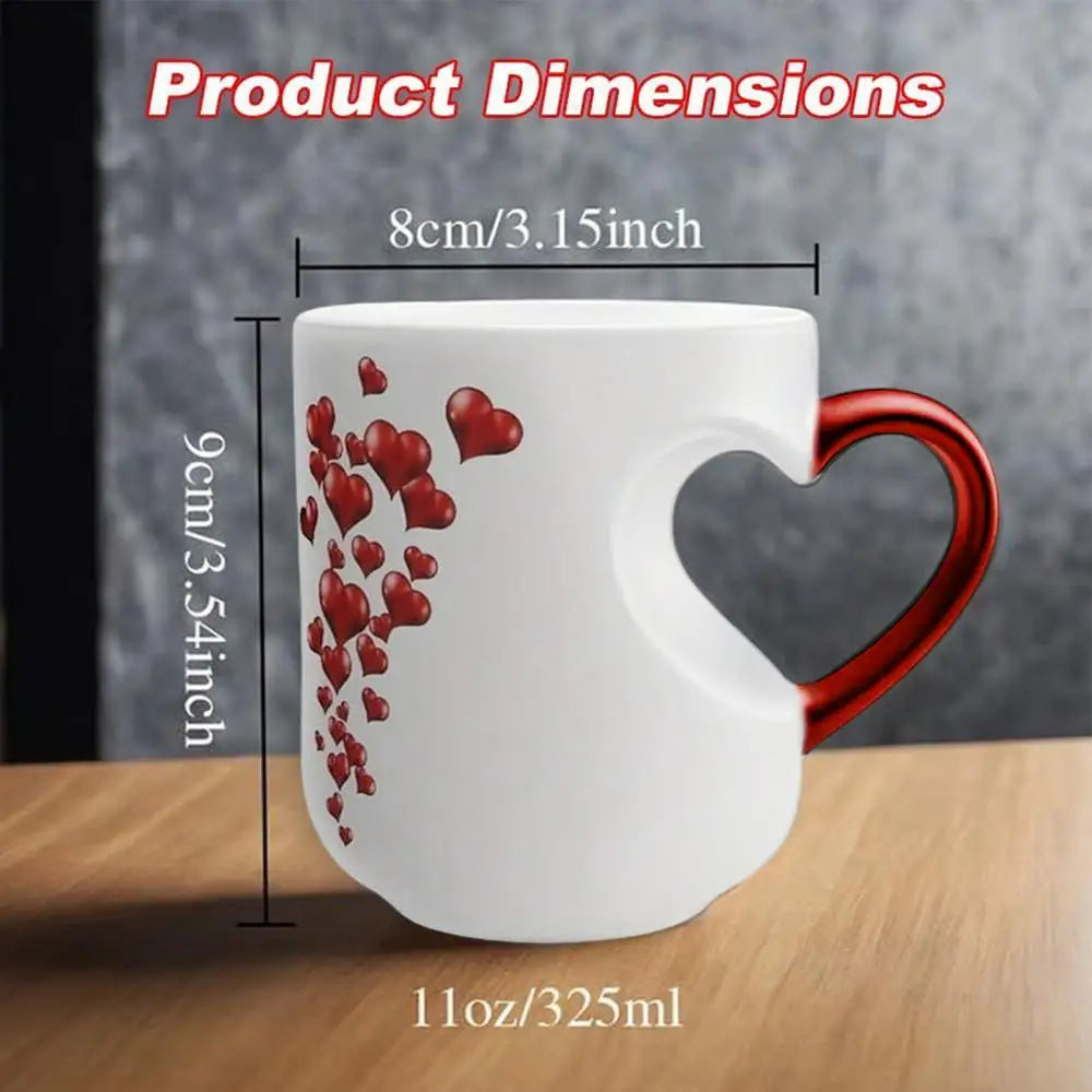 Heart Shape Color Changing Coffee Mug 325ml – Magic Mug Gift Color Changing Mug Axl Red 325ml