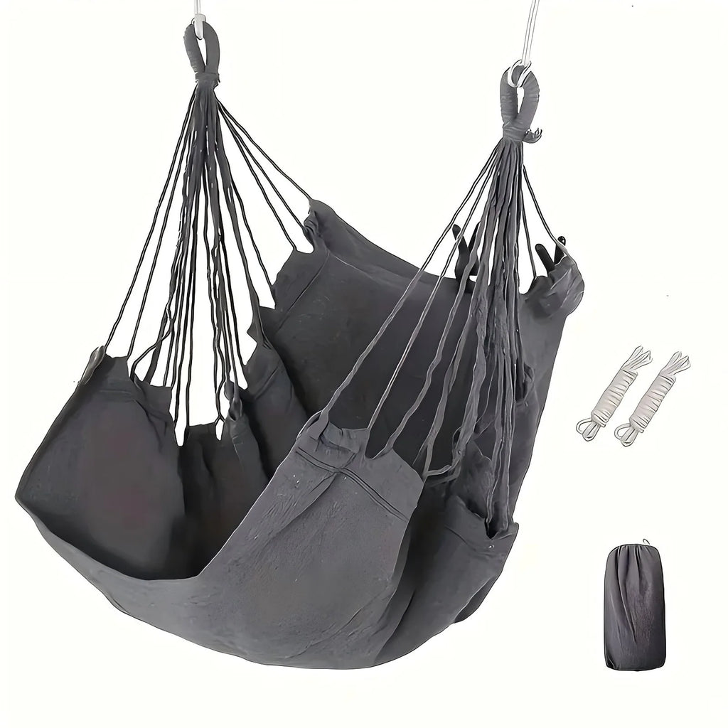 Hanging Basket Swing Chair – Indoor Outdoor Cotton Swing Bed Hanging Swing Chair Axl DARK GRAY