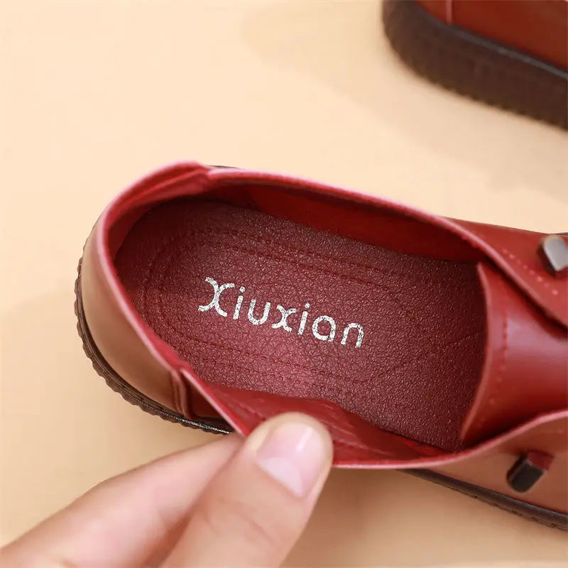 Women's Genuine Leather Loafers – Flat Slip-On Moccasin Shoes Women's Leather Loafers Axl