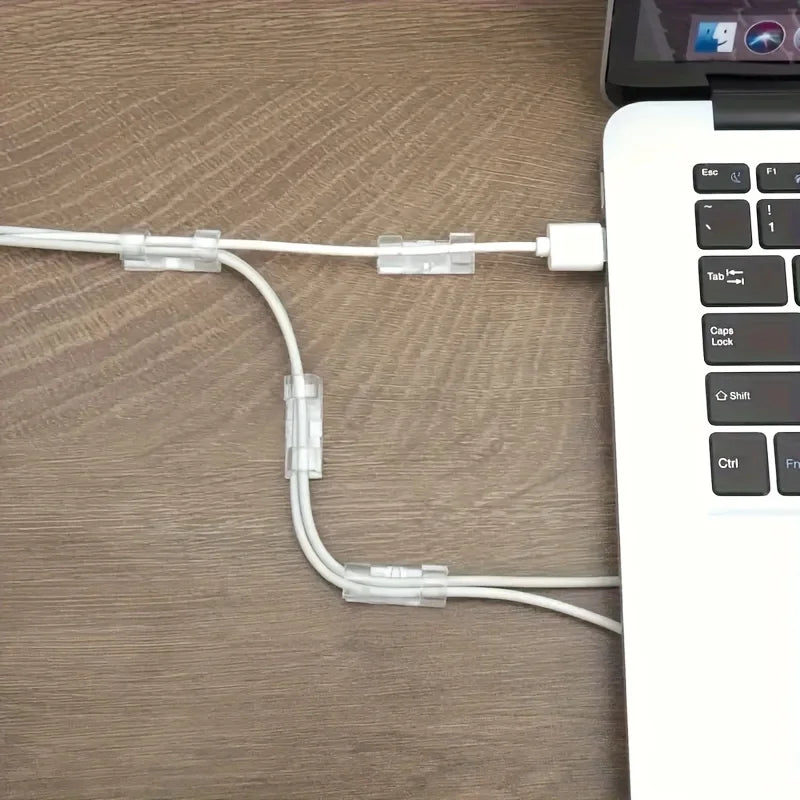 Transparent Cable Clips – Wall & Desk Wire Management (20/60 Pcs) Cable Management Clips Axl