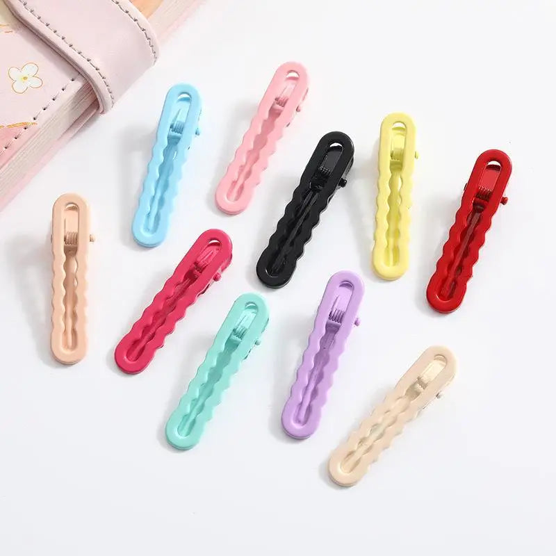 20 Pcs Macaron Wave Hair Clips – Metal Duckbill Hairpins Hair Clips Set Axl