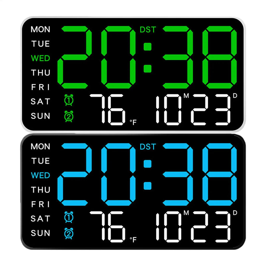 LED Digital Wall Clock – Large Display, Temperature & Date LED Wall Clock Axl