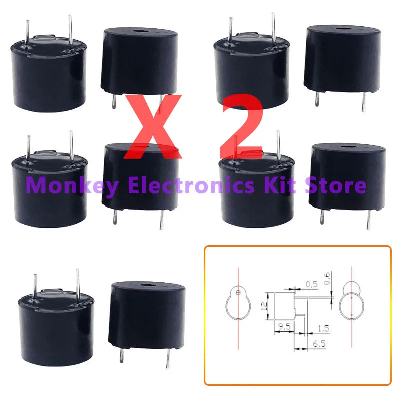 5V Active & Passive Buzzer 12×9.5mm – 10/20 Pack for Arduino Electronic Buzzer Module Axl 20PCS Active Buzzer