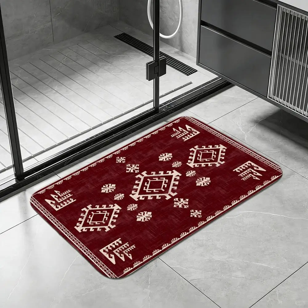 Norwegian Pattern Diatomite Bath Mat – Quick Dry & Anti-Slip Diatomite Bath Mat Axl White10 30x45cm