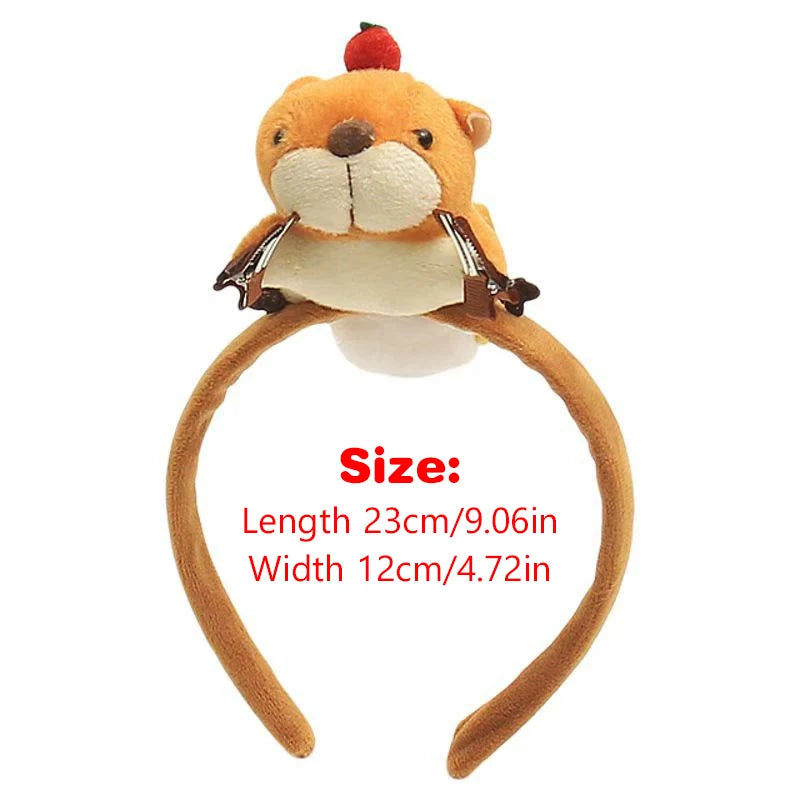 Funny Plush Squirrel Headband – Cute Hair Hoop for Women Novelty Hair Headband Axl 1PCS