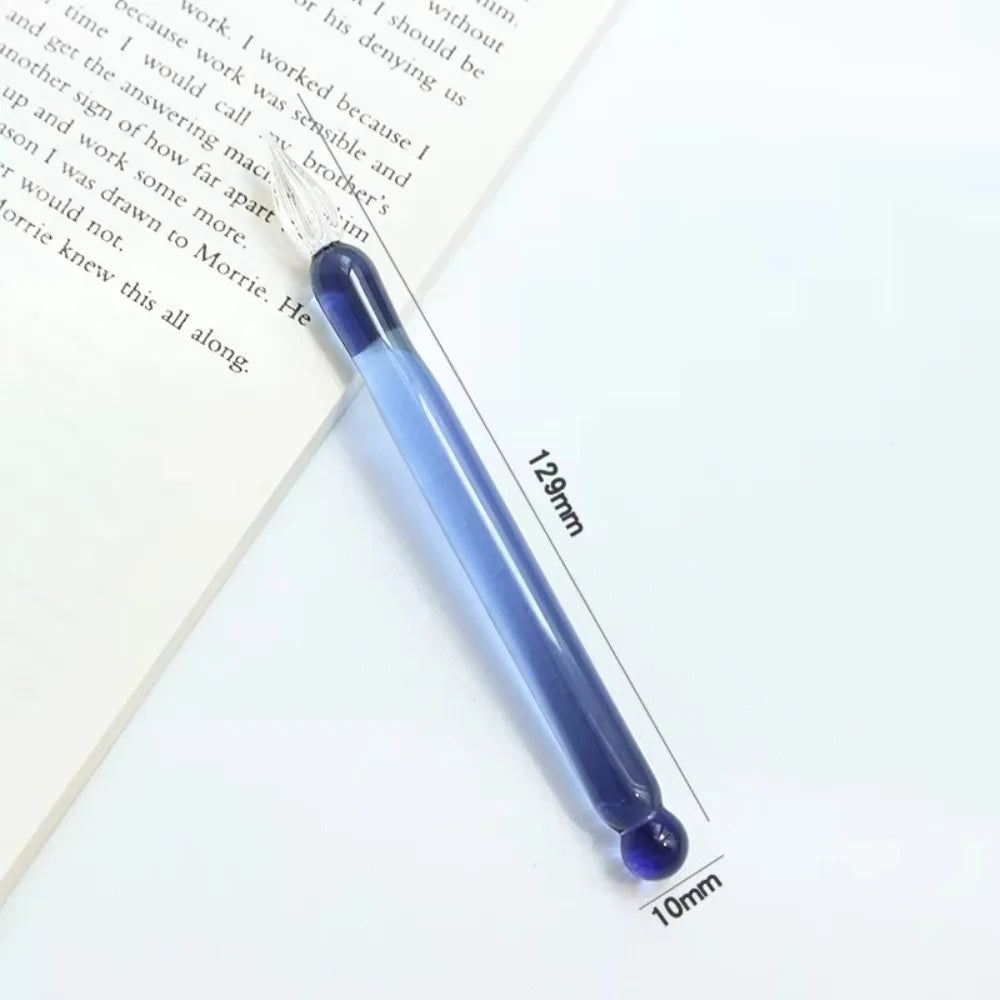 Transparent Glass Dip Pen – Calligraphy & Art Writing Pen Glass Dip Pen Axl Blue