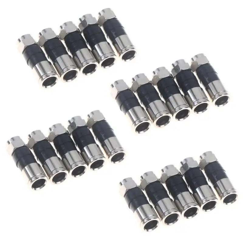 RG6 F-Type Coaxial Compression Connectors – Waterproof 5/10/20 Pcs Coaxial Compression Connector Axl 20pcs