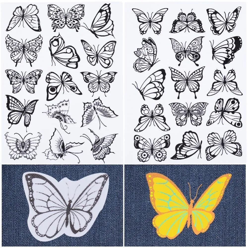Butterfly Stick & Stitch Embroidery Transfers – 2 Sheets, 30 Designs Embroidery Transfer Sheets Axl AECH04-18869