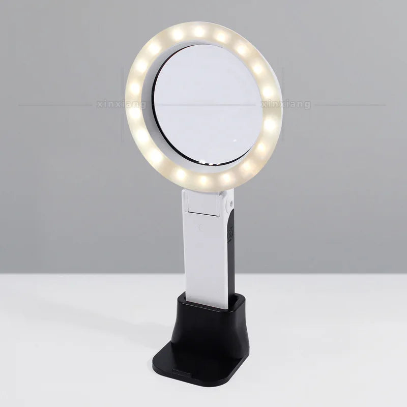 Rechargeable Magnifier 6X 8X 16X with Tri-Color LED – Handheld LED Magnifying Glass Axl