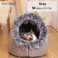 KEMORELA Self-Warming Cat Cave Bed – Cozy Indoor Kitten Nest Cat Cave Bed Axl Grey M