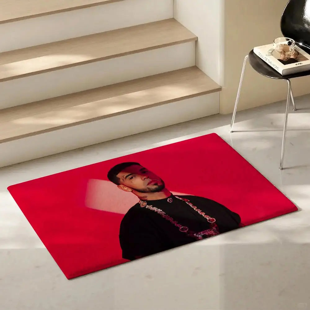 Anuel AA Flannel Floor Mat – Non-Slip Soft Plush Indoor Rug Printed Floor Mat Axl