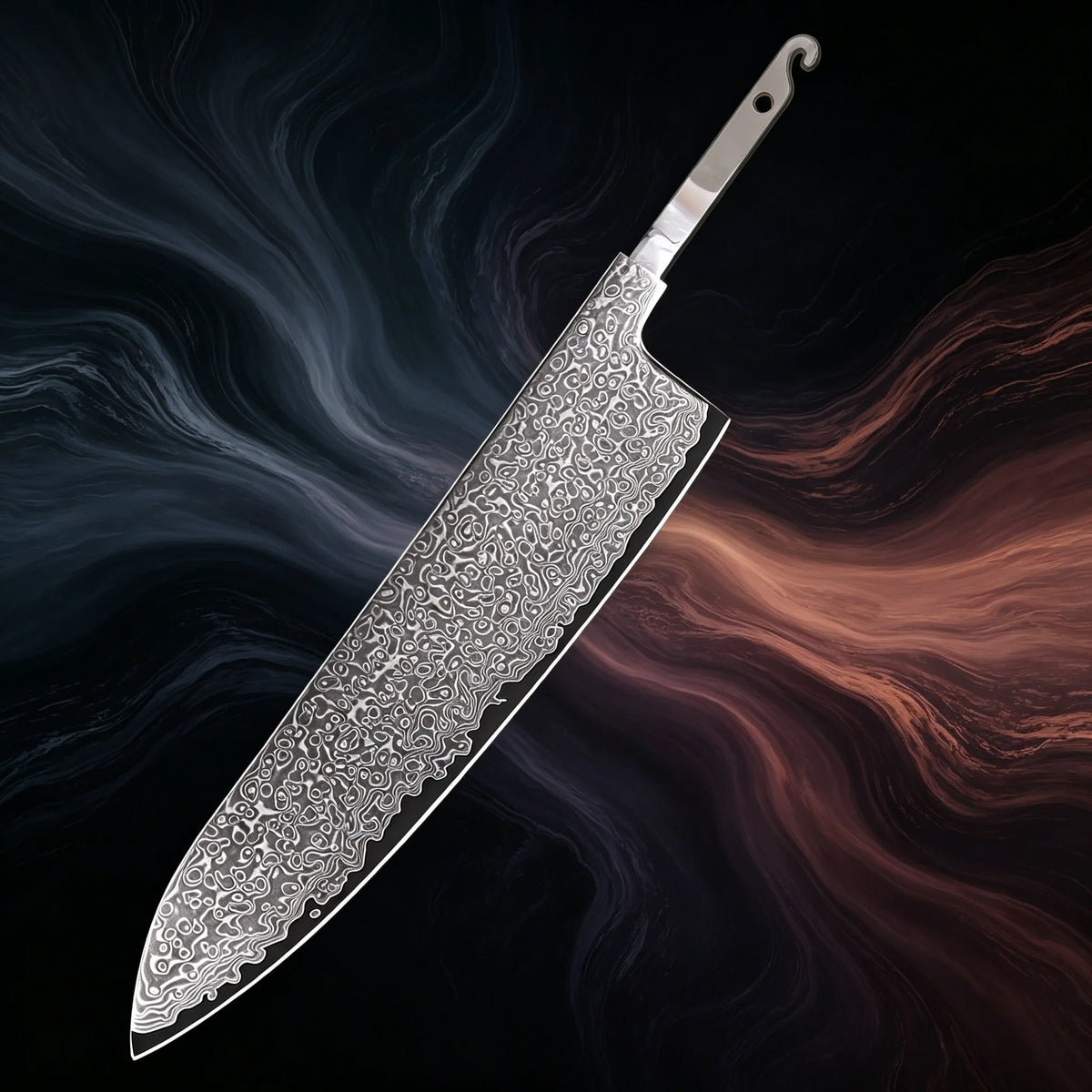 Hand Forged Damascus Steel Cleaver Blade – DIY No Handle Damascus Knife Blade Axl