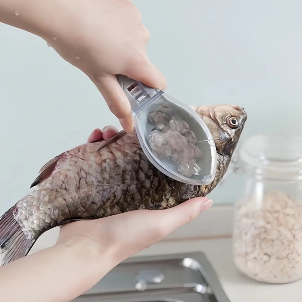 Fish Scale Scraper with Cover – Easy Clean Plastic Scaler Fish Scaler Tool Axl