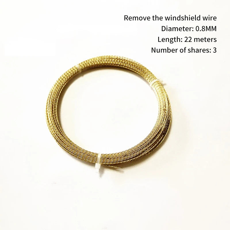 Car Windshield Removal Wire Rope – 0.8mm x 22M Steel Cutter Auto Glass Removal Tool Axl 1PC