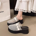 Women's Roman Platform Wedge Sandals – 6CM Mesh Slingback Heels Platform Wedge Sandals Axl Beige 35