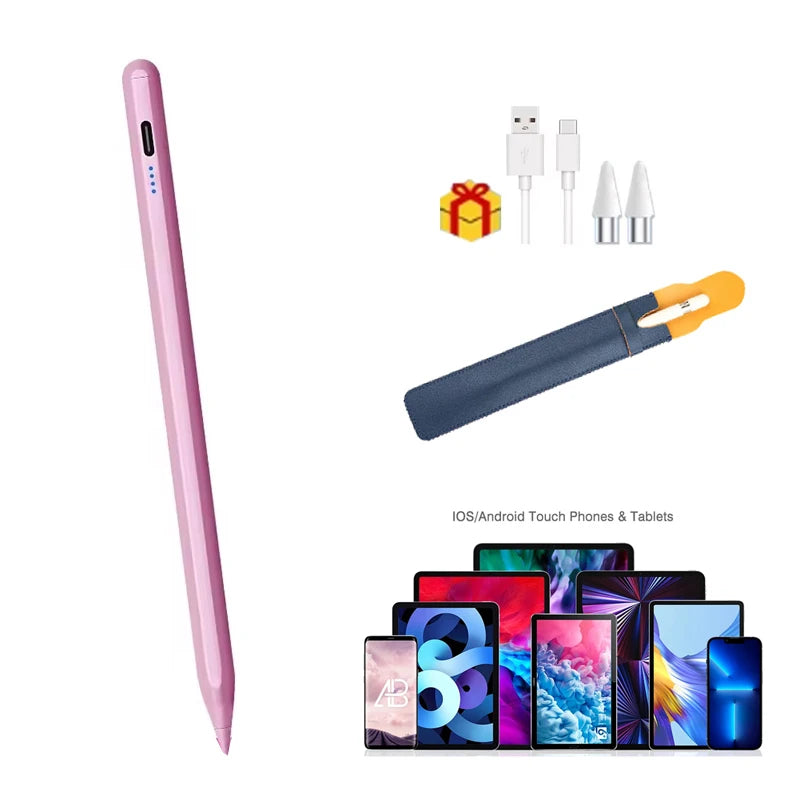 Universal Active Stylus Pen – iPad, Android & iOS Tablets Active Stylus Pen Axl pink and bag