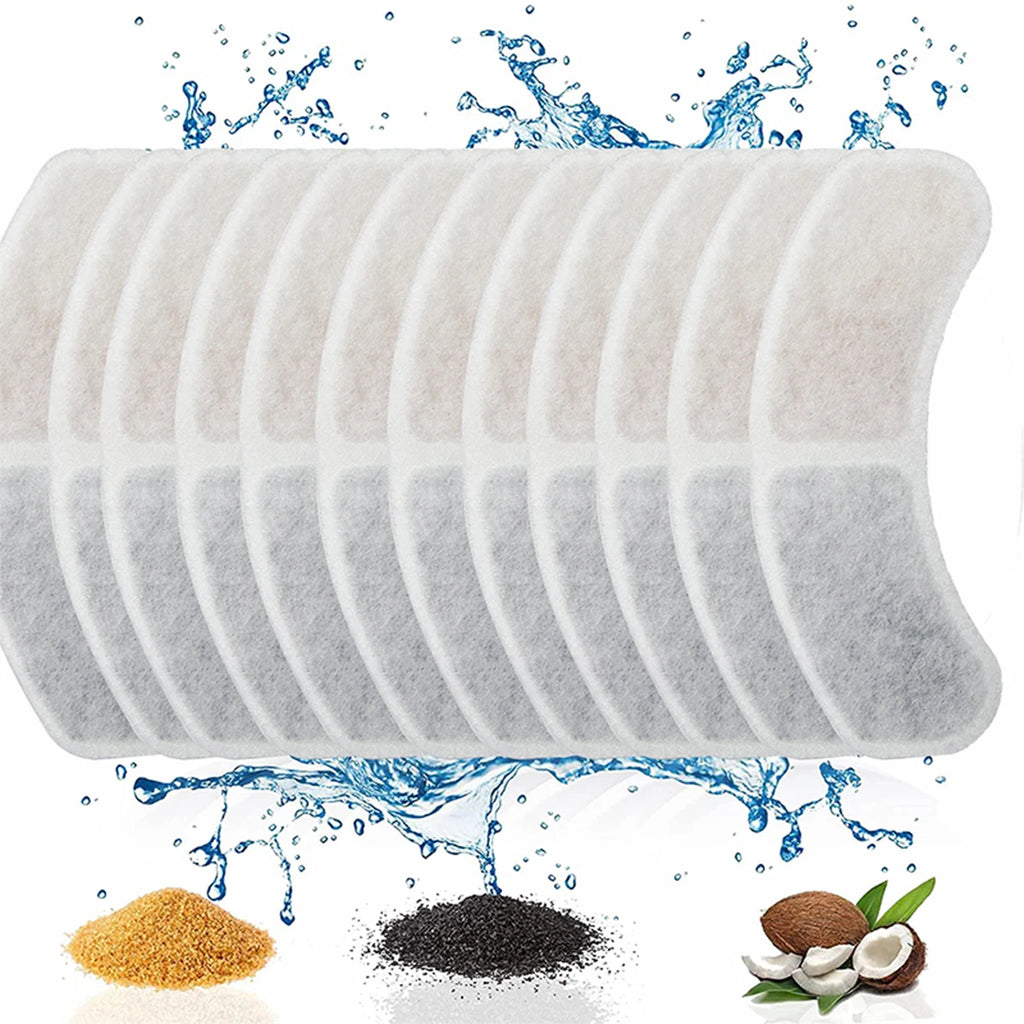 KEMORELA Cat Fountain Activated Carbon Filter Replacements 6/12pk Pet Fountain Filter Axl