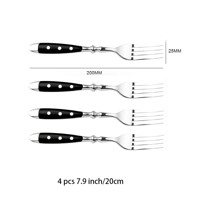 Classic Steak Knife Set – German Steel Serrated Blades