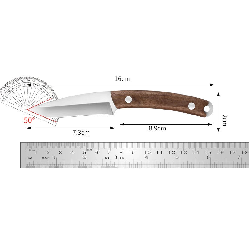 Sharp Fruit & Kitchen Knife – Stainless Steel, Wood Handle Fruit Kitchen Knife Axl
