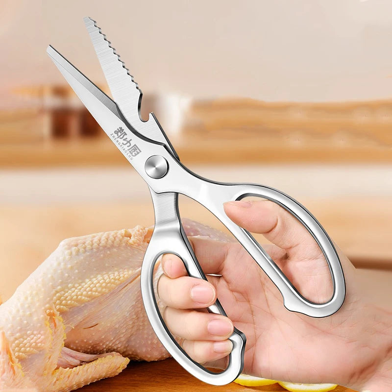 All-Steel Kitchen Scissors – Multi-Purpose Bone & Veggie Shears Kitchen Scissors Axl