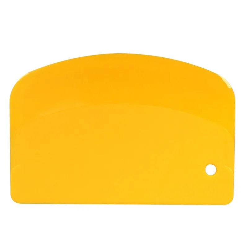 Dough Cutter & Bowl Scraper – Flexible Plastic Pastry Tool Dough Cutter Scraper Axl Scraping plateYellow