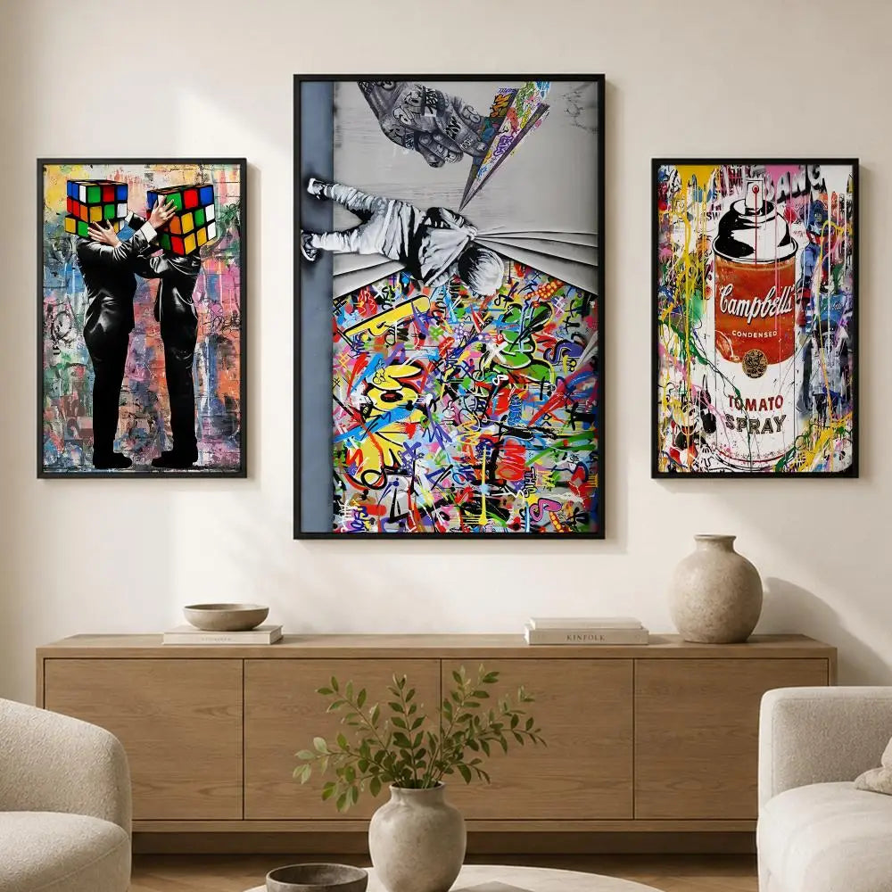 Banksy-Style Peel & Stick Wall Poster – Waterproof PVC HD Art Peel & Stick Poster Axl