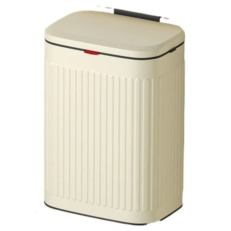 Wall Mounted Stainless Steel Trash Can with Lid – 8L Wall Mounted Trash Can Axl 8L-Beige-Embossing