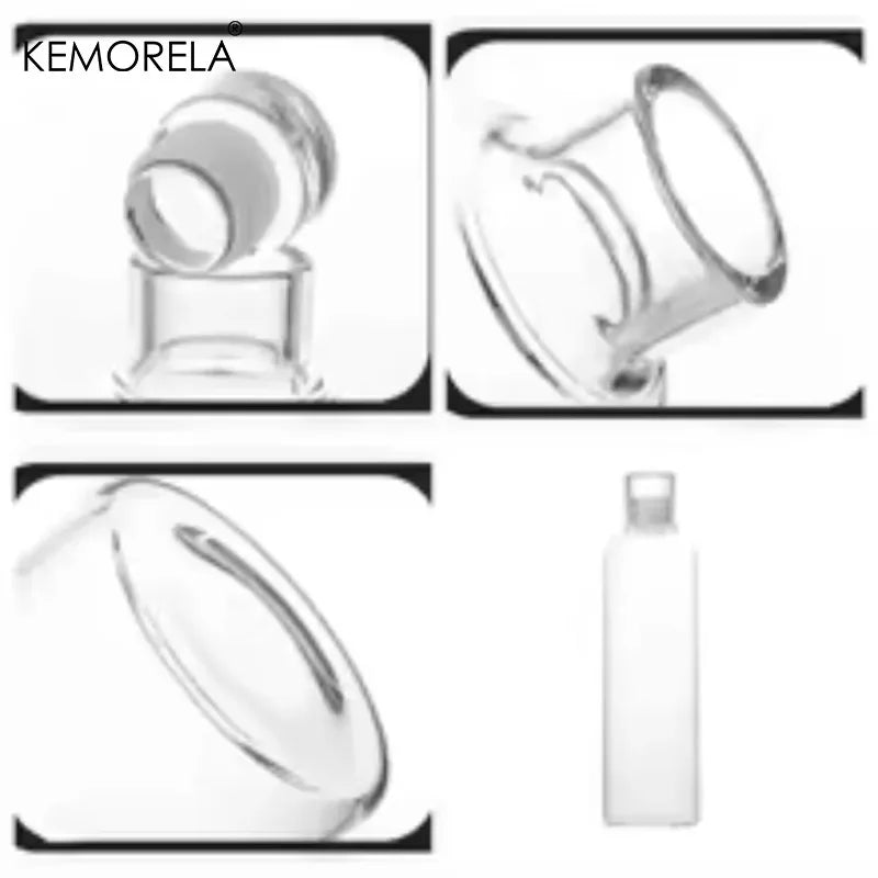KEMORELA Glass Water Bottle 300–1000ml Leak-Proof Eco Glass Water Bottle Axl