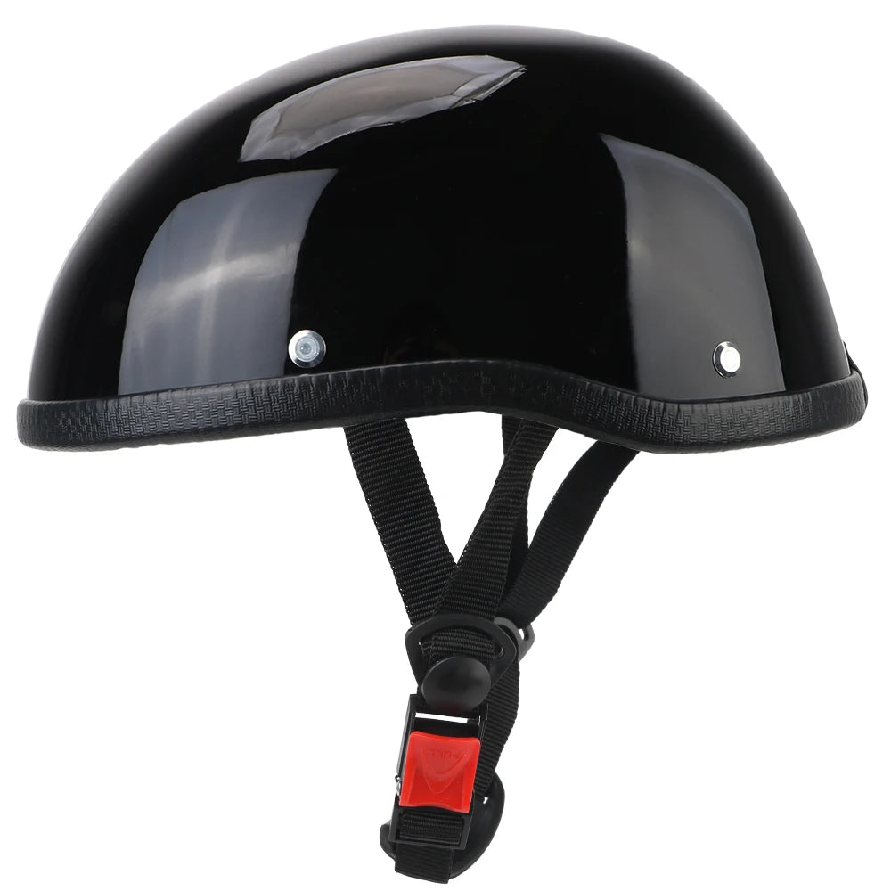 Ultralight Retro Half Face Helmet – Unisex MTB & Motorcycle Half Face Helmet Axl Bright black