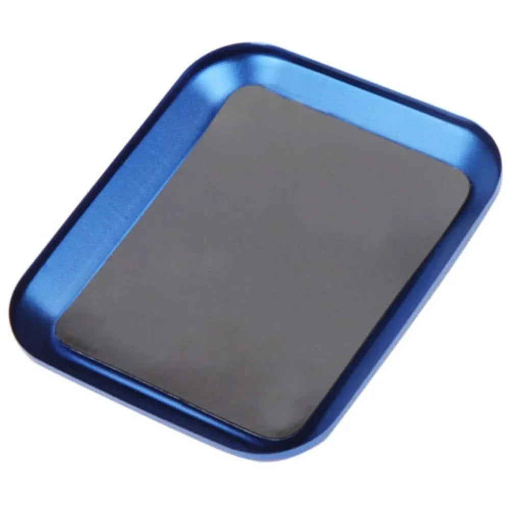 Magnetic Screw Tray – Aluminum Alloy Parts Organizer Disk Magnetic Parts Tray Axl Blue