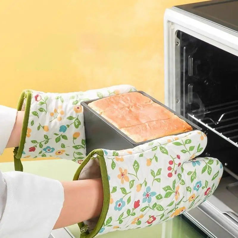 Printed Oven Mitts – Heat Resistant Non-Slip Baking Gloves Oven Mitts Axl