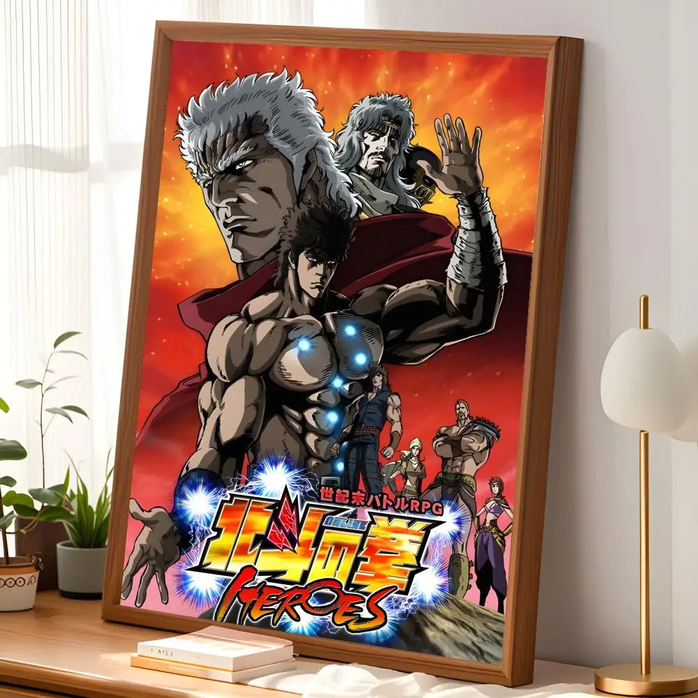 Fist of the North Star Anime Poster – HD PVC Self-Stick Wall Art Anime Wall Poster Axl