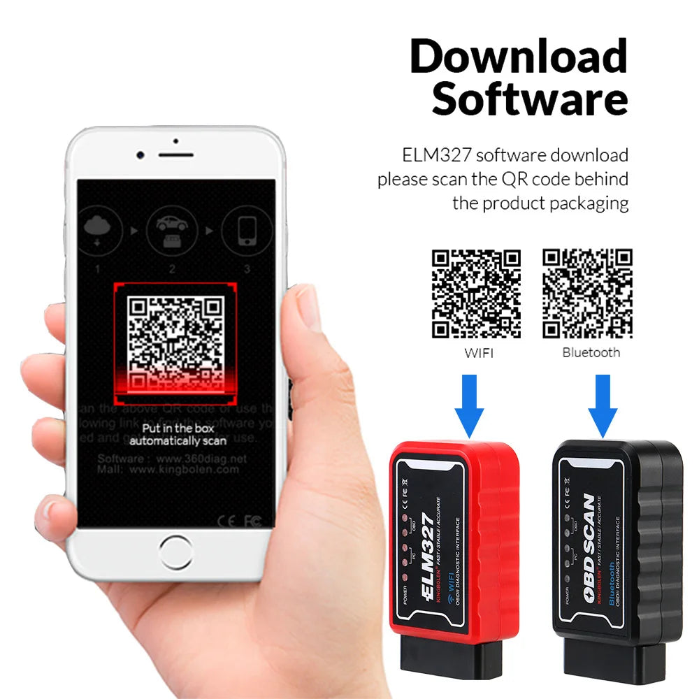 ELM327 V1.5 WiFi Bluetooth OBD2 Scanner – iOS & Android OBD2 Diagnostic Scanner Axl