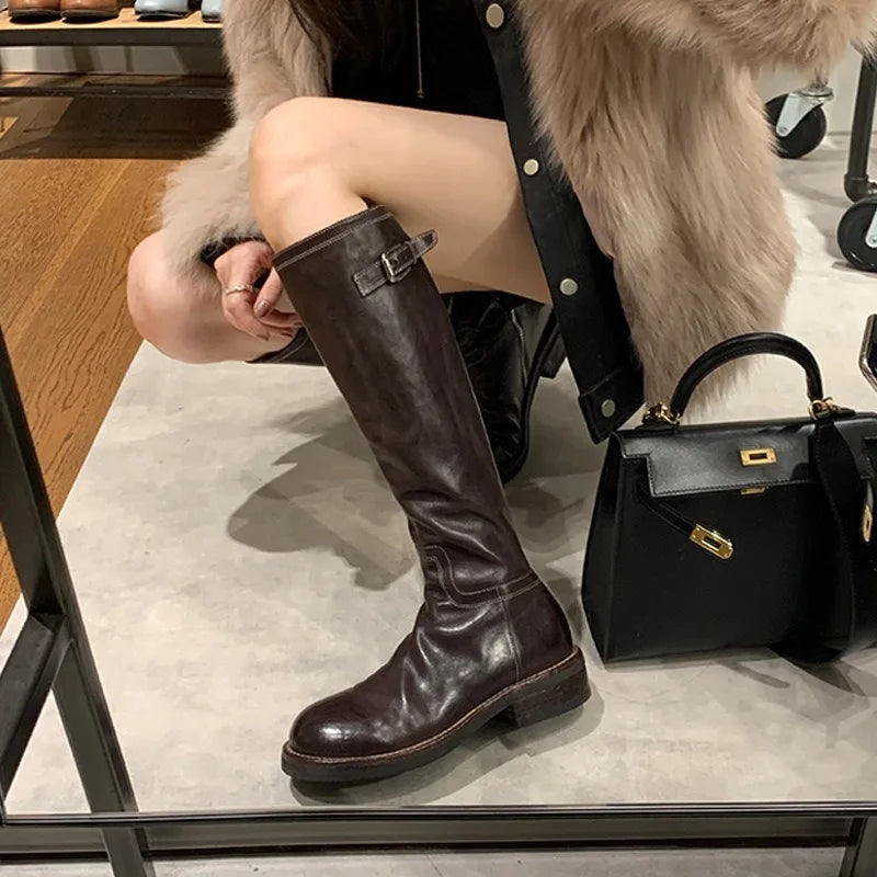 Women's Retro Wedge Ankle Boots – Non-Slip Zip-Up Knight Boot Women's Ankle Boots Axl