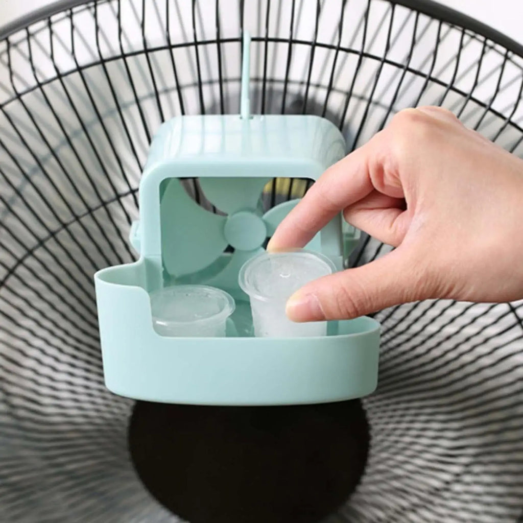 Fan Ice Cooling Attachment with 4 Ice Cups – Mist Cooler Fan Cooling Attachment Axl