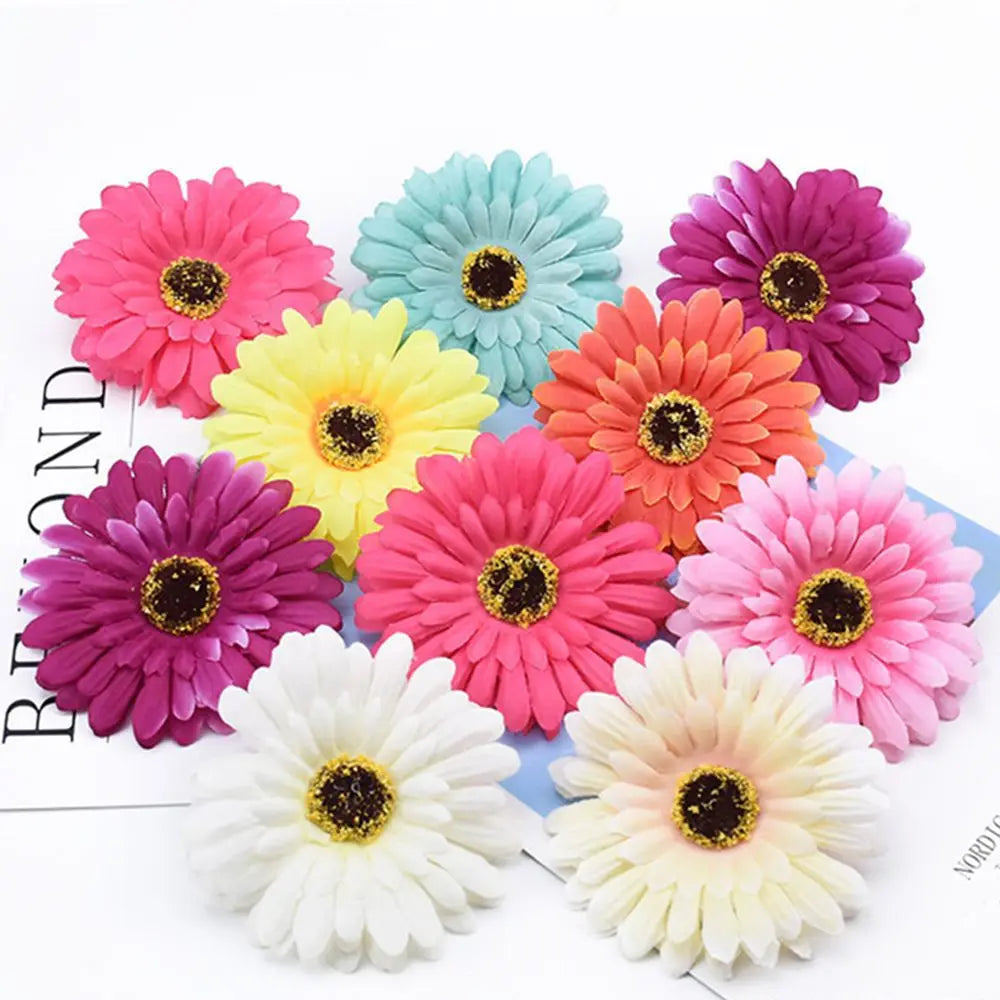 Artificial Silk Gerbera Flower Heads 10/20 Pcs – DIY Decor Artificial Flower Heads Axl