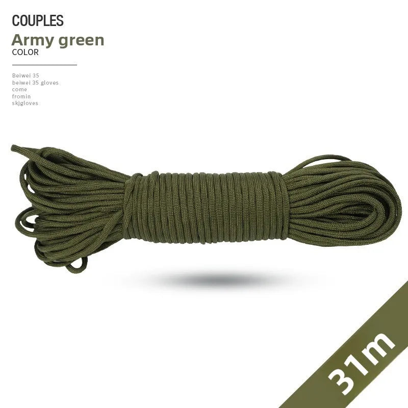 4mm 7-Core Paracord Rope 31m – 280 lb Braided Survival Cord Paracord Rope Axl Army Green 31m
