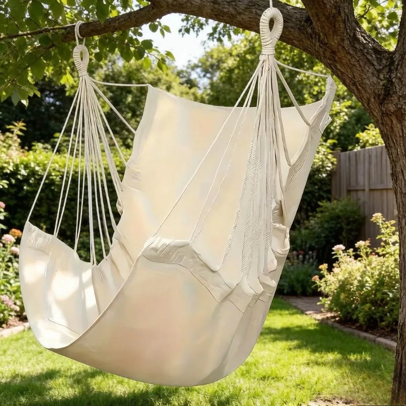 Hanging Basket Swing Chair – Indoor Outdoor Cotton Swing Bed Hanging Swing Chair Axl