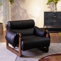 Luxury Faux Leather Armchair – Modern Single Lounge Chair Leather Lounge Armchair Axl Black