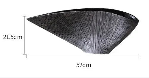 Nordic Large Fan-Shaped Resin Vase – Modern Home Décor Decorative Resin Vase Axl L