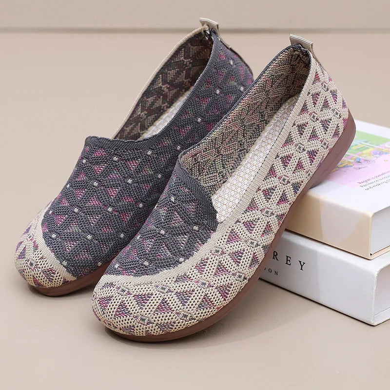 Women's Mesh Slip-On Flats – Breathable Lightweight Summer Loafers Slip-On Flats Axl Gray 35