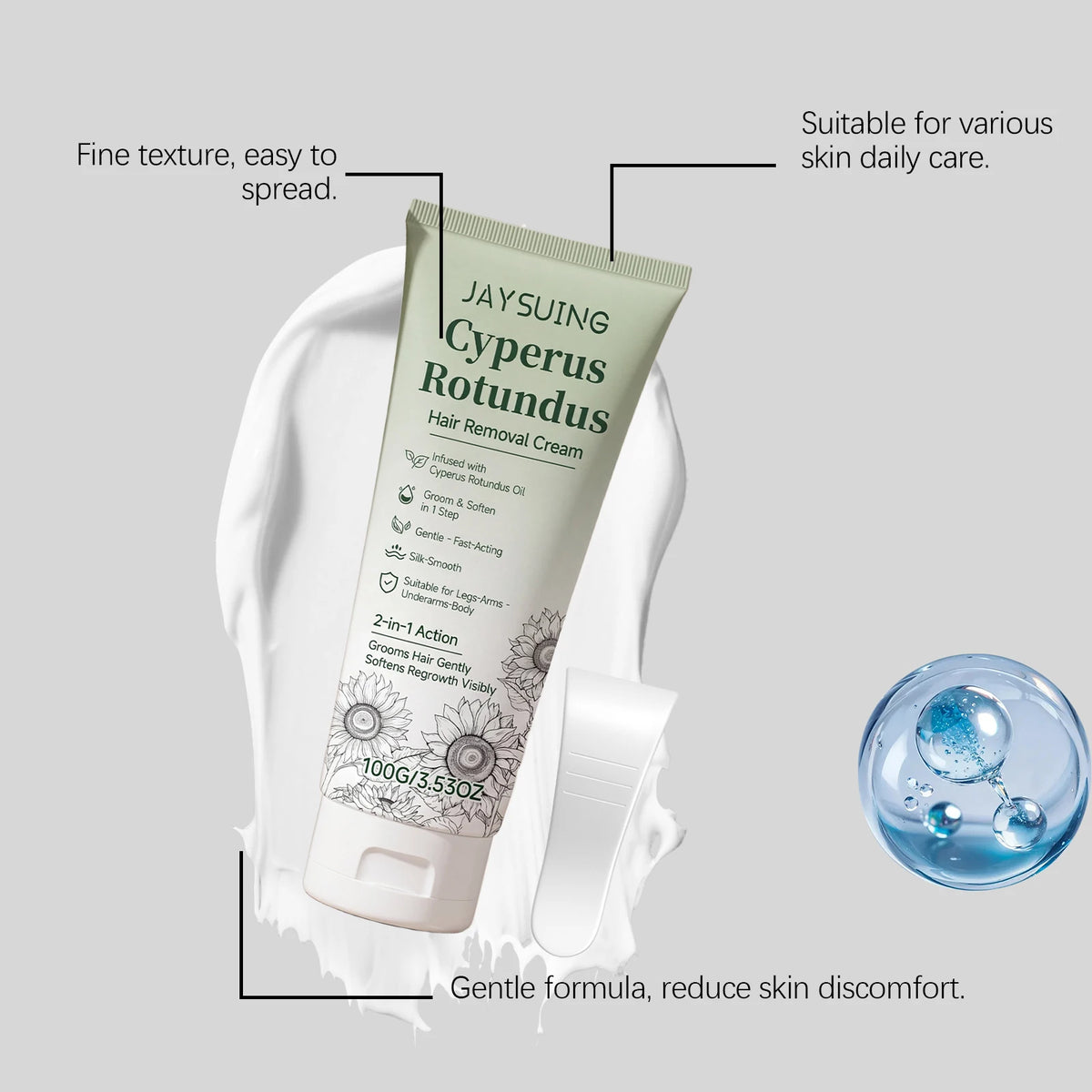 Cyperus Rotundus Hair Removal Cream – Gentle Depilatory 100g Hair Removal Cream Axl