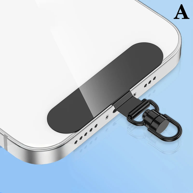Steel Phone Lanyard Clip Patch – 360° Metal Strap Tab Phone Lanyard Clip Axl A Black